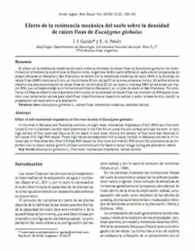 20 Efecto de la resistencia mecánica del suelo sobre la densidad de raíces finas Eucalyptus globulus