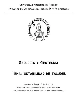 GEOLOGÍA Y GEOTECNIA TEMA ESTABILIDAD DE TALUDES