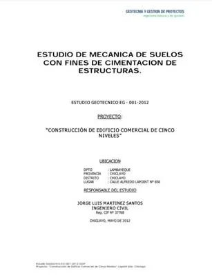 estudio de mecanica de suelos con fines de cimentacion y estructura